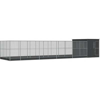 VidaXl Voliera 1118 x 303 x 216 cm šedá