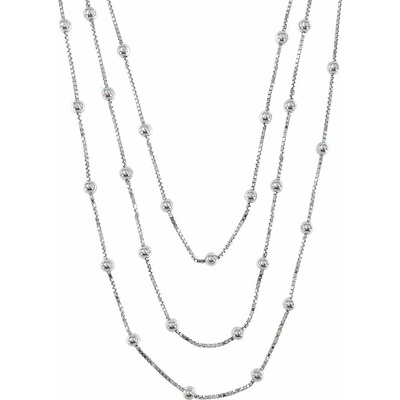 InfinitySilver Strieborný náhrdelník s guľôčkami trojitý 210602446