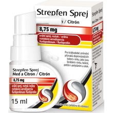 Srepfen Sprej Med a Citrón 8,75 mg/ dávka orálna roztoková aerodisperzia aer.ors. 1 x 15 ml