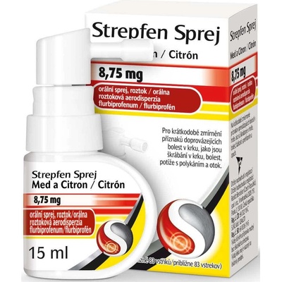 Srepfen Sprej Med a Citrón 8,75 mg/ dávka orálna roztoková aerodisperzia aer.ors. 1 x 15 ml