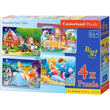Castorland Детски пъзел Castorland 4 в 1 - Красиви приказки (B-041008)