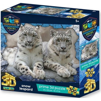 PRIME 3D puzzle GES Snežné leopardy 100 ks