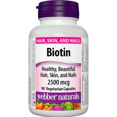 Webber Naturals Biotin, 2500 mcg, 90 капсули, Webber Naturals (3291 WN)