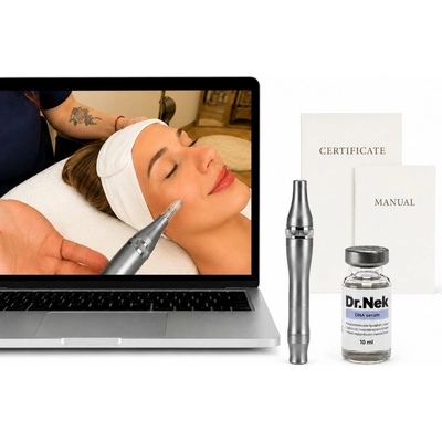 Dr.Nek UV LED Dermapen s online kurzem Mezoterapie, skripty, certifikátem + Dr.Nek DNA sérum s PDRN (DNA lososa) - pro mezoterapii ZDARMA - tištěná verze