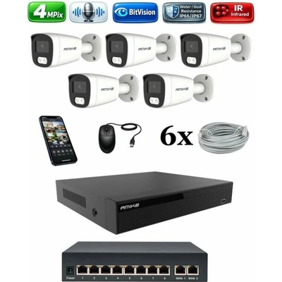 Amiko IP 5 kamerový set so switchom 4Mpix Tube 1401K5V2