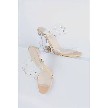 Moda Trend Дамски чехли с ток - Бежови #328576 (328576_Бежов)