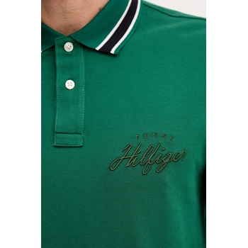 Tommy Hilfiger Памучна блуза с дълги ръкави Tommy Hilfiger в зелено с апликация MW0MW41623 (MW0MW41623)