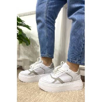 Base Дамски ежедневни обувки - Бели със Сив 20230321215 (402987_Бяло)