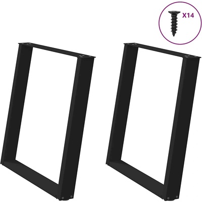 Omaxi 311238 Nohy k jídelnímu stolu ve tvaru U 2 ks černé 70 x 72-73 cm ocel