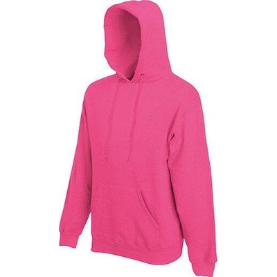 Fruit of the Loom klokánka s kapucí bez zipu růžová fuchsiová