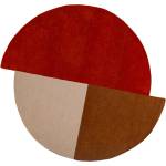 Flair Rugs Ръчно изработен вълнен кръгъл килим в тухлен цвят ø 150 cm Mia Segment - Flair Rugs (503119380184)