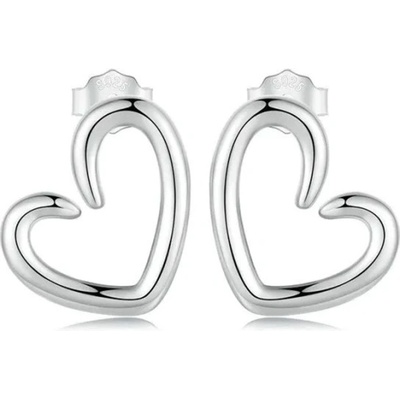 Grace Silver Jewellery stříbrné náušnice ve tvaru srdce E-SCE1769/244 stříbrná