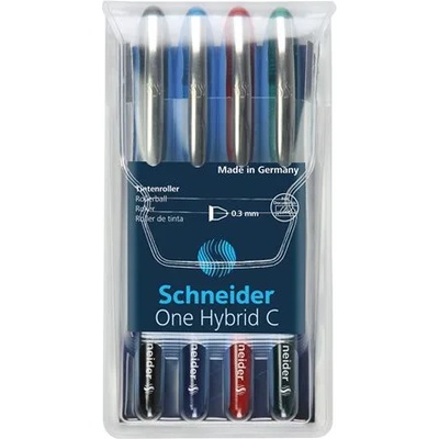 Schneider Комплект химикалки с ролер, 0, 3 мм, SCHNEIDER "One Hybrid C", 4 цвята 183194 (183194)