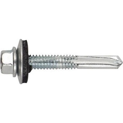 5,5x75 mm DIN 7504K samovrtná TEXA skrutka do plechu so 6-hrannou hlavou - pozinkovaná + podl. s gumou, vrták 12mm
