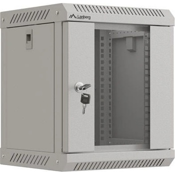 Lanberg Комуникационен шкаф Lanberg rack cabinet 10" wall-mount 6U/300x300 (flat pack) with glass door grey (WF11-3306-10S)
