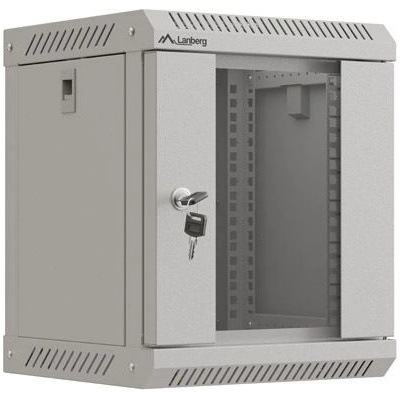 Lanberg Комуникационен шкаф Lanberg rack cabinet 10" wall-mount 6U/300x300 (flat pack) with glass door grey (WF11-3306-10S)