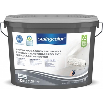 Swingcolor 2 v 1 Barva na stěnu a sádrokarton, bílá, matná, 10 l 6295 T0010 0
