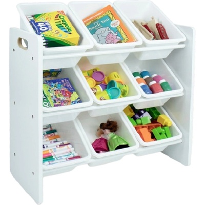 Ginger Home Етажерка с 9 кутии за играчки и книжки Ginger Home - Бяла (JWTR-3006)