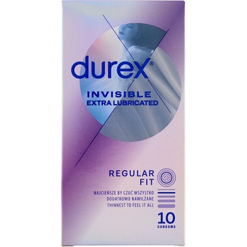 Durex Invisible Extra Thin Extra Lubricated 10 ks