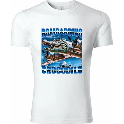 Stymio tričko Italian Brainrot Bombardino Crocodilo biela