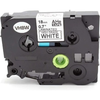 Pro Brother съвместима лента Brother HGe-241, 18mm x 8m, черен печат/бял фон бързоходен (HGE241)