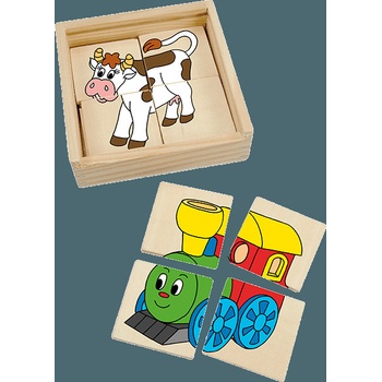 Woody Minipuzzle Mašinka v dř. krabičce