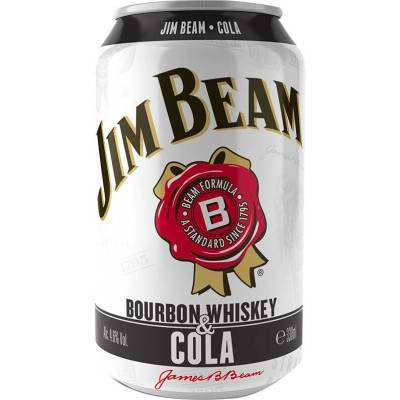 Jim Beam Bourbon & whisky and Cola 4,5% 0,33 l (holá láhev)