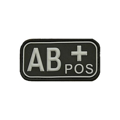 Patch označenie krvnej skupiny, AB+ POS - čierny