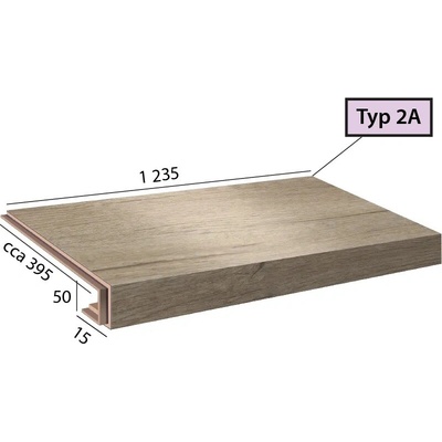 Karndean International Ecoline Step - Schod s nosom 2A 9553 Dub biely pieskový