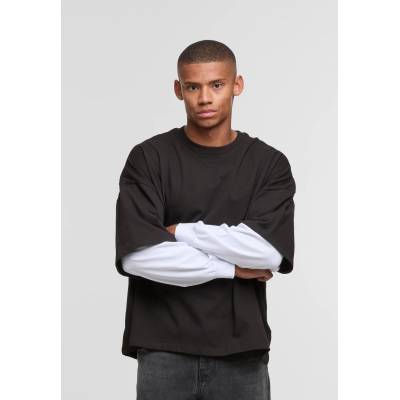 DEF Тениска с дълъг ръкав DEF DOUBLE Longsleeves jetblack/brightwhite XXLUB-DFLS029-21367 - Черен, размер S