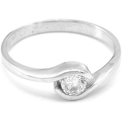 B&B Goldinvestic Zlatý prsten se zirkonem ve vlnce bílé zlato N3329