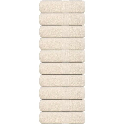 vidaXL Кърпи за пране FROGN 10 бр. кремави 30x30 см 360 г/м2 (136994)