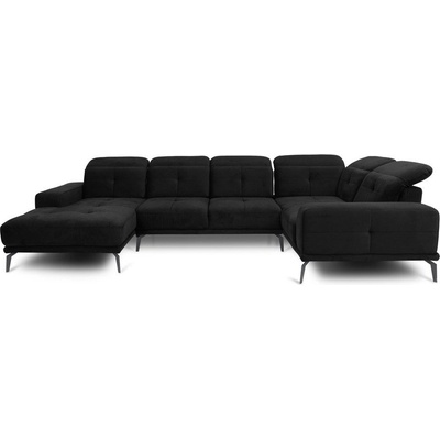 Eltap Черен кадифен ъглов диван (ляв ъгъл U форма) Neviro - ELTAP (CO-NEV-RT-10LU)