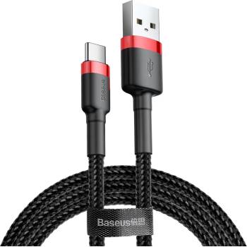 Baseus USB Type-C Data Cable, 2A, 2m - Baseus Caffeine (CATKLF-C91) - Червен Черен