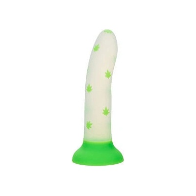 CalExotics Glow In The Dark Stick Blaze it Cannabis Green dildo s přísavkou