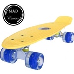 Sportmann Жълт скейтборд Penny Mad Cruiser с LED светлини и колела ABEC 7