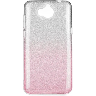 Forcell Блестящ Силиконов Калъф за Huawei Y7 2018, Forcell Shining Case, Сребро/Розов (5901737910165)