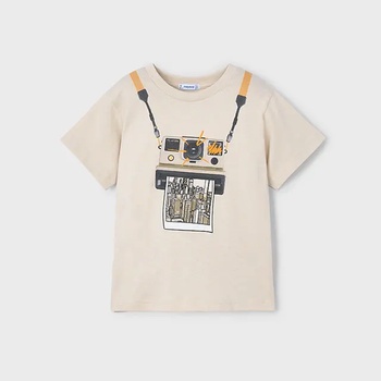 MAYORAL Тениска къс ръкав в бежово с 3d изображение за мини момче Майорал