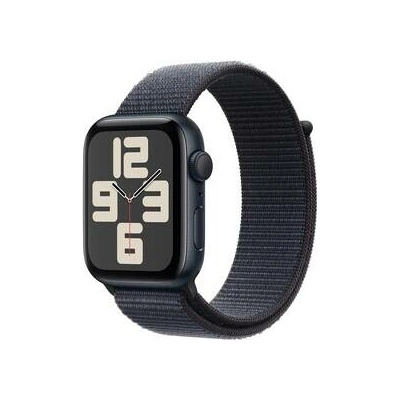 Apple Watch SE 2024 GPS 40mm temne atramentový hliník - atramentovo fialový prevliekaci športový remienok MXEA3QC/A