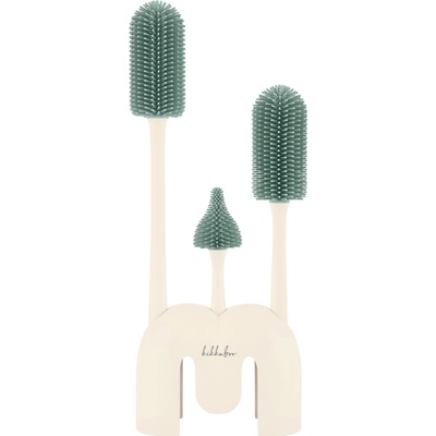 KikkaBoo Kefy na fľaše so stojanom Platinum Silicone Sage 3 ks