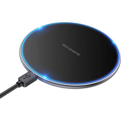 BOROFONE Безжично зарядно - Borofone (BQ3 Pro) - включен Type-C кабел, 15W, алуминий - Черен