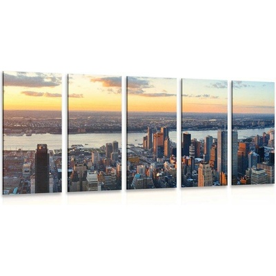5-dílný obraz město New York - 100x50