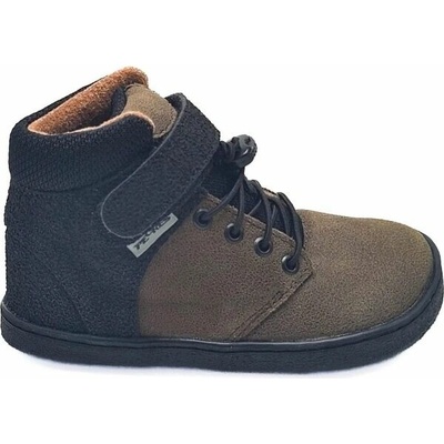 Pegres BF 56L dětské zateplené barefoot tenisky khaki