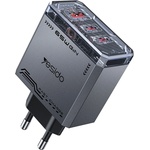 YESIDO Зарядно устройство за стена Yesido YC101 - USB, 2x Type-C, GaN, Fast Charging, 65W, 5V/3A, CE, FCC, ROHS, VO - Черно