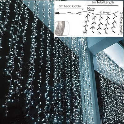 ACA Lighting Apostolidis 360LED záclona 2x2m X08360221 ACA studená bílá 20 ověsů prodloužená záruka na 2 roky