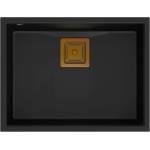 Quadron Unique David 50 композитна мивка за под плот, въглеродно черно - медна, 55x42 см (HQD5542U7-C1) Мивка за вграждане