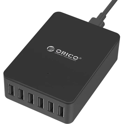 ORICO Smart Desktop Charger 6 x USB 50W - захранване за ел. мрежа с 6xUSB за мобилни телефони и таблети (черен)