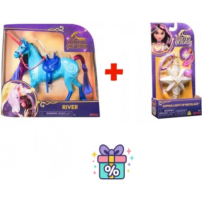 Изгоден комплект: Академия за еднорози разресващ еднорог Ривър 28 см + колие с пръстен (as_6067376_6072553)