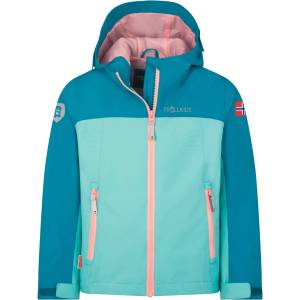 TROLLKIDS Детско водоустойчиво яке Trollkids Kid's Telemark Jacket Waterproof jacket - Harbor Blue / Aqua Haze / Peony Rose - размер 92 (EU) (703-3032-1411)