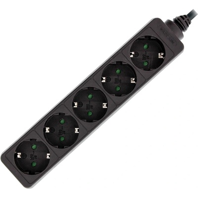 Разклонител Xmart GNB-05, 5 гнезда, 1.5 м, Черен (10763)